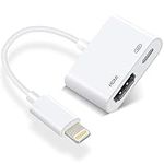 [Apple MFi Certified] RAVIAD Lightgning iPhone to HDMI Digital AV Adapter, Compatible with iPhone, iPad, iPod NO Need Power Supply