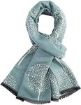 LilyRosa® Ladies Winter Scarf Mulberry Tree Print Design Grey Pink Blue Mustard Wrap (Duck Egg Blue)