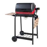 Easy Street Electric Cart Grill with Two Folding, Composite-Wood Side Tables and Wire Shelf