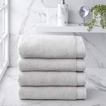 Welhome Madison Luxury Bath Towels | 4 Piece Set in Grey | Innovative Hygro-Cotton Technology | Super Absorbent | Quick Dry | Lightweight Shower Towels | Soft & Plush | Durable & Sustainable | Silver