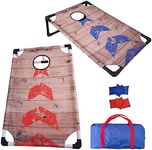 Portable Collapsible Cornhole Set with 2 Cornhole Boards, 8 Cornhole Bean Bags and Carrying Case, Camping Games Indoor Outdoor Yard Toss Game 3' x 2'