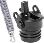 Straw Lid for Hydroflask 24 oz, 21 oz, 18 oz — Paracord Handle, Shoulder Strap, Straws, Straw Cleaner — Standard Mouth Water Bottle Accessories Kit for Hydro Flask, IronFlask and More (Purple Sky)