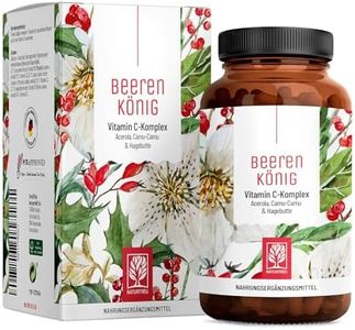 Vitamin C Komplex 180 Kapseln natürliches Vitamin C hochdosiert aus Acerola, Hagebutte & Camu Camu - Natürlich, pflanzlich, vegan und ohne Zusätze - 6 Monatsvorrat