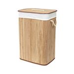 Compactor Rectangle Foldable Bamboo Laundry Basket, Natural, BAMBOOO POLYCOTTON, 45 x 35 x H. 60 cm