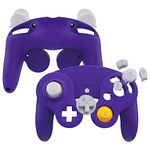 eXtremeRate Purple Faceplate Backplate for Nintendo Gamecube Controller, Soft Touch Grip Replacement Housing Shell Cover with Buttons for Nintendo Gamecube Controller - Controller NOT Included