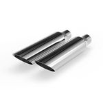 Richeer 2pcs 2.5 to 4 inch Exhaust Tip, 2 1/2" Inlet 4" Outlet 18" Overall Length Stainless Steel Exhaust Tip Universal for Vehicles with 2.5" O.D. Tailpipe, Weld On