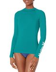 Hurley Womens One & Only Long Sleeve Rashguard, Emerald, Medium