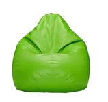 ink craft Faux Leather Classic Solid Bean Bag Chair Cover for Bedroom/Livingroom/Garden Lounger Kids, Adults, Gaming Bean Bag Cover Without Beans (Green, XL)