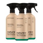 ATTITUDE Kitchen Cleaner Spray, EWG Verified, Degreaser Spray to Cut Grease & Grime, Plant-Based & Vegan, Lavender & Rosemary, 770 mL (Pack of 3)