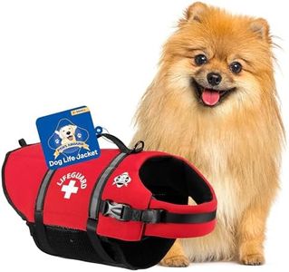 Paws Aboard Dog Life Jacket - Keep Your Canine Safe with a Neoprene Life Vest - Designer Life Jackets - Perfect for Swimming and Boating - Red, X-Small