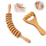 2 pcs Wooden Massage Roller, Curved Wood Therapy Massage Roller, Roller Gua Sha for Back, Muscle Pain Relief and Body Shaping,Natural Massager for Women and Men