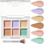 Color Corrector Palette,Professional Face Makeup Color Correcting Palette,Lightweight Long Lasting Waterproof Correcting Concealer Contour Cream Foundation Palette with Brush（#01）