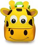 Hipiwe Little Kid Toddler Backpack Baby Boys Girls Kindergarten Pre School Bags Cute Neoprene Cartoon Backpacks for Children 1-5 Years Old,Size 9.45"x3.54"x9.84"(Giraffe)