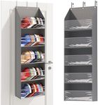 Fixwal Over The Door Hat Racks for Baseball Caps, Clear Deep Pockets Hat Organizer for Closet, Holds up to 72 Caps Hat Storage Organizer With 3 Hooks, Grey