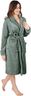 NY Threads Luxury Women’s Dressing Gown Super Soft Fleece Bath Robe Cozy Shawl Collar Loungewear and Nightwear, Medium, Steel Grey