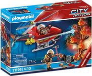 Playmobil 71195 City Action Fire Helicopter, Air-Based Playset with Firing Cannon, Fun Imaginative Role-Play, Playset Suitable for Children Ages 4+