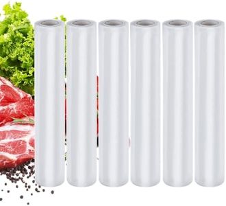 28cm x 5m 6 Pack Vacuum Sealer Bags Rolls for Food Saver, BPA Free,Heavy Duty,Great for Vacuum Storage or Sous Vide Cooking