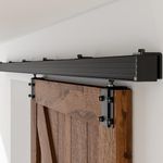 AONAYIOA 96"/8FT Box Rail Hardware Heavy Duty Sliding Barn Door Track, Aluminium Alloy Wall Mount Kit for Single Door, Smoothly and Quietly Easy to Install (No Door)