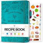 Legend Recipe Book – Blank Family Cookbook to Write In Your Own Recipes – Empty Cooking Journal – Personalized Cooking Notebook, Hardcover, A5-Sized, 58 Recipes In Total - Turquoise