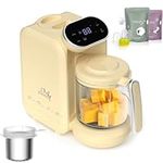 Baby Food Maker, 5 in 1 Baby Food Processor, Smart Control Multifunctional Steamer Grinder with Steam Pot, Auto Cooking & Grinding, Baby Food Warmer Mills Machine Yellow