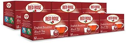 Red Rose Teas Black Teas, 72 Single Serve Cups K-Cup Pods for Keurig Coffee Maker, English Breakfast