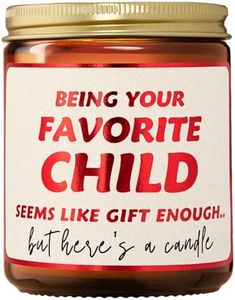 Favorite Child Soy Candle - Funny Gift for Parents from Kids | Mom Birthday Gift from Son, Dad Fathers Day from Daughter | Present Idea from Children for Dad Birthday, Parents Anniversary