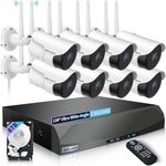 WEILAILIFE 【2-Way Audio】 Outdoor Wireless Security Camera System, Wireless DVR System, WiFi Video Surveillance Systems, Home Security Cameras NVR