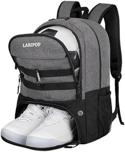 LARIPOP Soccer Backpack,Basketball Backpack with Ball Holder and Shoe Compartment,Men&Women Gifts Backpack for Basketball Accessories Training Equipment Fits Volleyball,Soccer,Sports Gifts