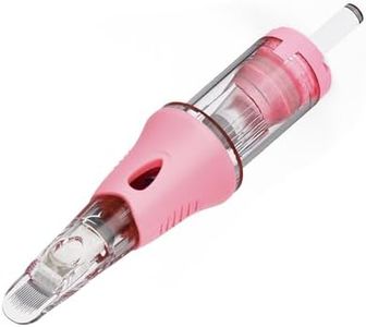 Professional Permanent Makeup Tattoo Cartridge Pack of 10 for Tattooing Permanent Eyebrows Lip Hair Scalp for PMU Machine Beauty Supplies (PINK-Half-U14-0.18-ST)