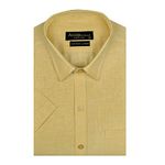 ACCOX Men's Half Sleeves Solid Plain Regular Fit Cotton Linen Formal Shirts(GCR140_44) Multicolour