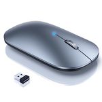 TECKNET Bluetooth Mouse, 2.4G Rechargeable Wireless Mouse for Laptop, Tri-mode Slim Silent Computer Mouse 4000 DPI Portable for Macbook/iPad/Android/Windows/Linux