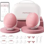 Momcozy Breast Pump Hands Free Upgraded Mobile Flow | M9, App Discreet Control with Personalized Multi-Modes & 15 Levels, Wearable Breast Pump 24mm (Cozy Red, 2 Count)