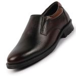 FAUSTO FST KI-483 BROWN-42 Men's Brown Genuine Burnish Leather Formal Dress Slip On Shoes with Memory Cushion Footbed for Office|Work|Loafer (8 UK)