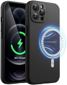 JETech Magnetic Silicone Case for iPhone 12 Pro Max 6.7-Inch, Compatible with MagSafe, Phone Cover with Camera Lens Full Protection (Black)