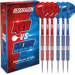 RED DRAGON Team Red v Team Blue Tungsten Professional Darts Set with Flights and Shafts (Stems)