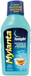 Mylanta Heartburn and Gas Relief, Liquid Antacid, Tonight Formula, Honey Chamomile Flavor, 12 Fl Oz