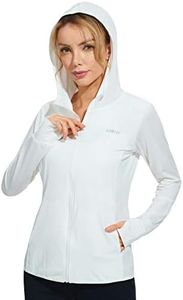 Libin Women's Full Zip UPF 50+ Sun Protection Hoodie Jacket Long Sleeve Sun Shirt Hiking Outdoor Performance with Pockets White M