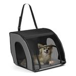 K&H Pet Products Travel Safety Carrier for Pets, Dog Crate for Car Travel, Soft-Sided Carrier for Cats and Small Dogs, Portable Car Seat Kennel, Gray/Black Small 17 X 16 X 15 Inches