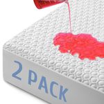 2 Pack Full Size 100% Waterproof Mattress Protector, Premium Bamboo 3D Air Fabric Mattress Pad Cover Ultra Soft Breathable, Noiseless Washable, 8"-21" Deep Pocket