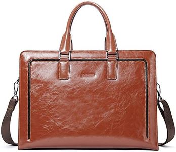 BOSTANTEN Women Genuine Leather Briefcase Tote Business Vintage Handbag 15.6" Laptop Shoulder Bag Brown