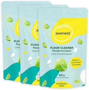 awenest No-Toxin, Plant Based Powder-to-Liquid Floor Cleaner | Makes 6 Liter | Fast Dissolve Action | Citrus, Lime, Lemongrass | No Ammonia, SLES | Biodegradable, Eco-Friendly, Herbal