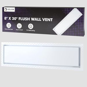 SOLRIX 8x30 Flush Wall Vents, Air Vent Cover Metal Ceiling Vent Covers Paintable HVAC Vent Cover for Drywall Vent Decorative Air Vent Modern Register Grille for Walls Ceiling, Matte White