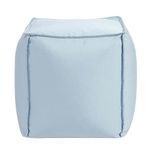 Howard Elliott Patio Pouf Ottoman, Square, Seascape Breeze