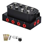 PTNHZ Universal 1/4 NPT 0-300Psi 12V Control Air Bag Suspension 4Corner Block Manifold Solenoid Valve For Auto Motorcycle
