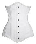 Charmian Women's Spiral Steel Boned Long Torso Training Underbust Corset Underbust White Large