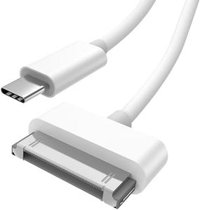 DCNETWORK 30-Pin to USB C Adapter Cable for iPhone, iPad, iPod – 3ft (Next-Generation Data Cable/Charging Cable from USB C to Dock Connector for iPhone 4S/4/3G/3/1, iPad 3/2/1, iPod, White