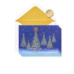 Papyrus Boxed Christmas Cards with Envelopes, Designed by House of Turnowsky, Special Wishes, Christmas Trees (14-Count)