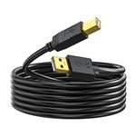 Printer Cable 20 ft NC XQIN USB 2.0 Printer Cable Cord Type A-Male to B-Male Cable for Printer/Scanner-Gold-Plated