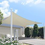 HIPPO Shade Sail 12 x 16 ft 230 GSM Sun Shade 95% UV Block for Canopy Cover, Outdoor Patio, Garden, Pergola, Balcony Tent (Sahara-Sand, Customized, Pack of 1)