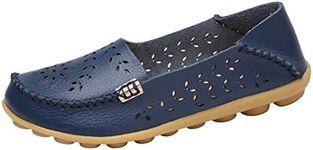 Alicegana Loafers for Women Shoes Casual: Slip on Flat Shoes Ladies Comfortable Dressy Moccasins Driving Penny Loafers, 100 Darkblue, 7.5 US